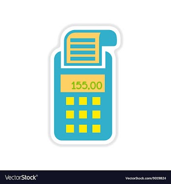 Paper sticker on white background terminal machine vector image