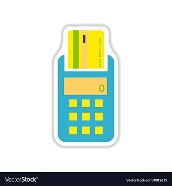 Paper sticker on white background terminal machine vector image