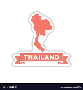 Paper sticker on white background Thailand map vector image
