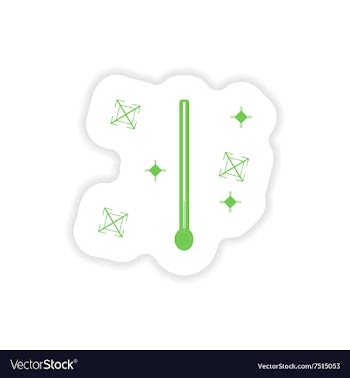 Paper sticker on white background thermometer vector image