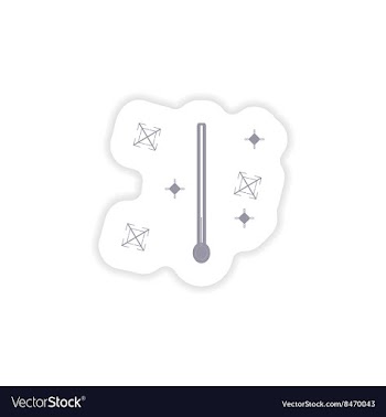 Paper sticker on white background thermometer vector image