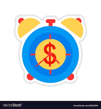 Paper sticker on white background time is money vector image