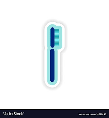 Paper sticker on white background tooth brush vector image