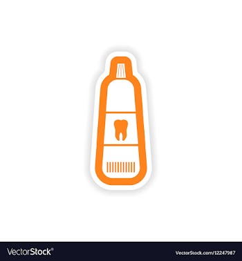 Paper sticker on white background Tooth paste vector image