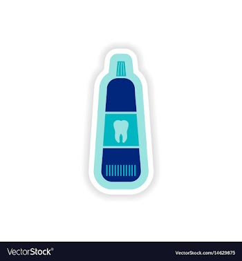Paper sticker on white background tooth paste vector image