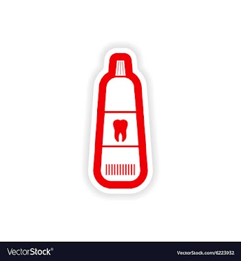 Paper sticker on white background Tooth paste vector image