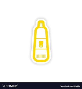 Paper sticker on white background Tooth paste vector image