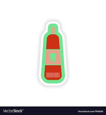 Paper sticker on white background Tooth paste vector image