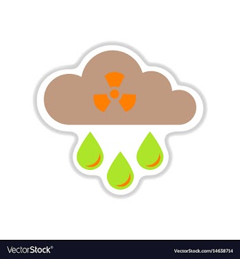 Paper sticker on white background toxic rain vector image