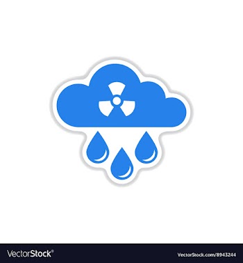 Paper sticker on white background toxic rain vector image