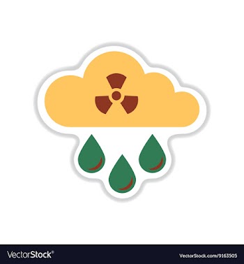 Paper sticker on white background toxic rain vector image