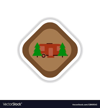 Paper sticker on white background trailer in vector image