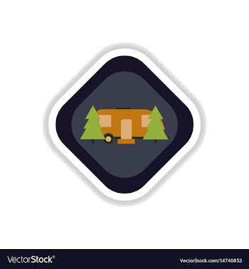Paper sticker on white background trailer in vector image