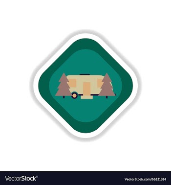 Paper sticker on white background trailer in vector image