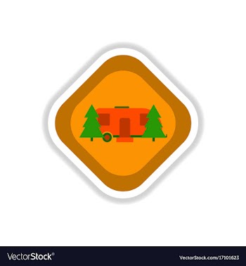 Paper sticker on white background trailer in vector image