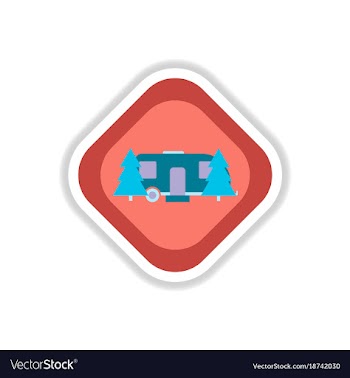 Paper sticker on white background trailer in vector image