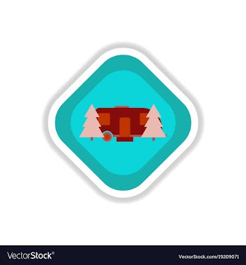 Paper sticker on white background trailer in vector image