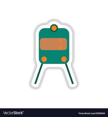 Paper sticker on white background train airport vector image