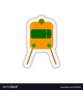 Paper sticker on white background train airport vector image