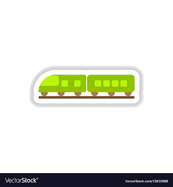 Paper sticker on white background train vector image