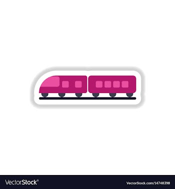 Paper sticker on white background train vector image