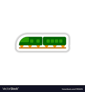 Paper sticker on white background train vector image
