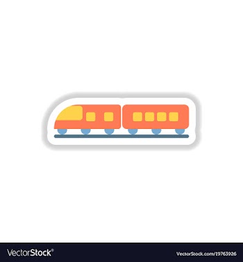 Paper sticker on white background train vector image