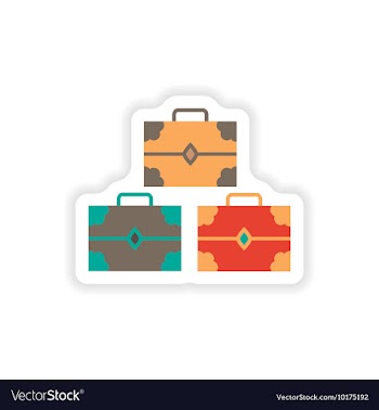 Paper sticker on white background treasure chests vector image