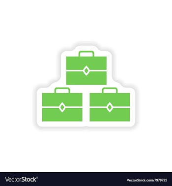 Paper sticker on white background treasure chests vector image