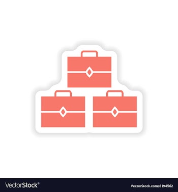 Paper sticker on white background treasure chests vector image
