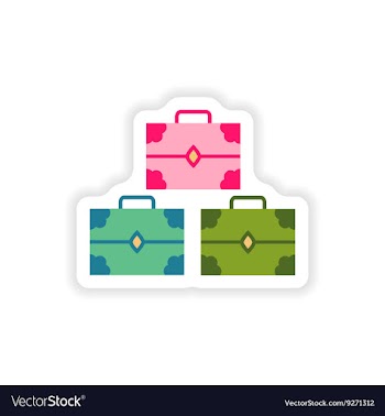 Paper sticker on white background treasure chests vector image
