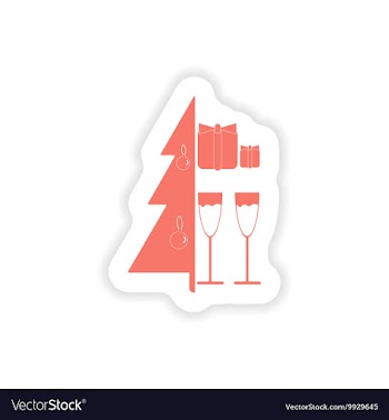 Paper sticker on white background Tree glasses vector image
