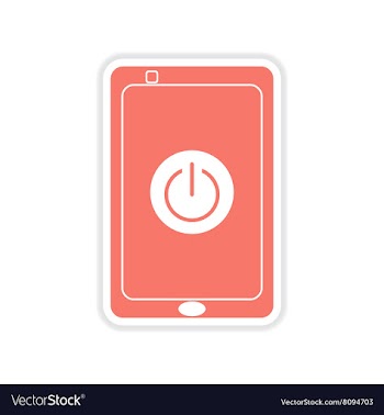 Paper sticker on white background Turn off mobile vector image