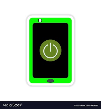 Paper sticker on white background Turn off mobile vector image