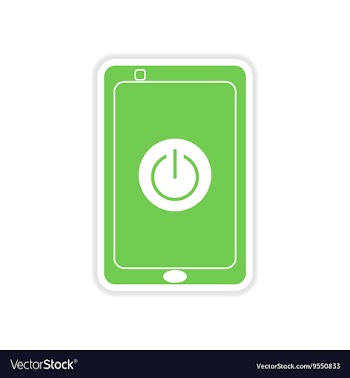 Paper sticker on white background Turn off mobile vector image