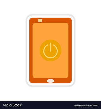 Paper sticker on white background Turn off mobile vector image