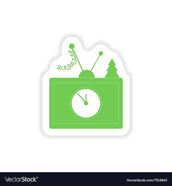 Paper sticker on white background TV antenna vector image