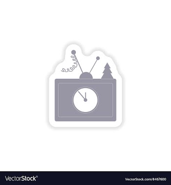 Paper sticker on white background TV antenna vector image