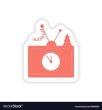 Paper sticker on white background TV antenna vector image