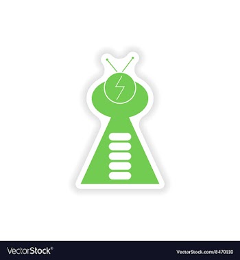 Paper sticker on white background ufo ship vector image