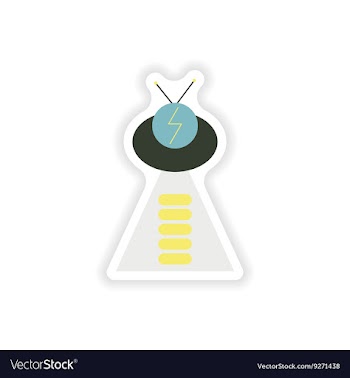Paper sticker on white background ufo ship vector image