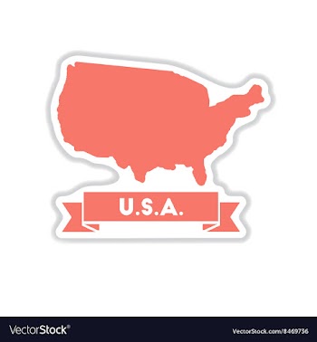 Paper sticker on white background united states vector image