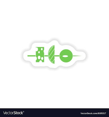 Paper sticker on white background vegetable vector image