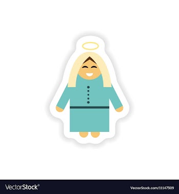 Paper sticker on white background Virgin Mary vector image