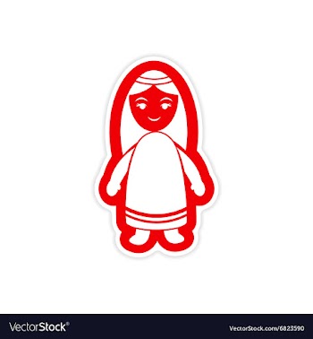 Paper sticker on white background virgin Mary vector image