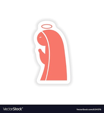 Paper sticker on white background Virgin Mary vector image