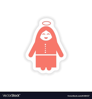 Paper sticker on white background Virgin Mary vector image
