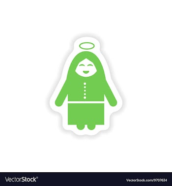 Paper sticker on white background Virgin Mary vector image