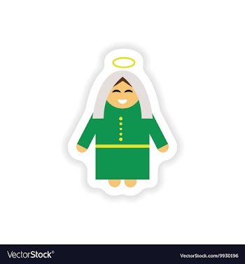 Paper sticker on white background Virgin Mary vector image