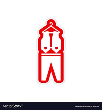 Paper sticker on white background waistcoat and vector image
